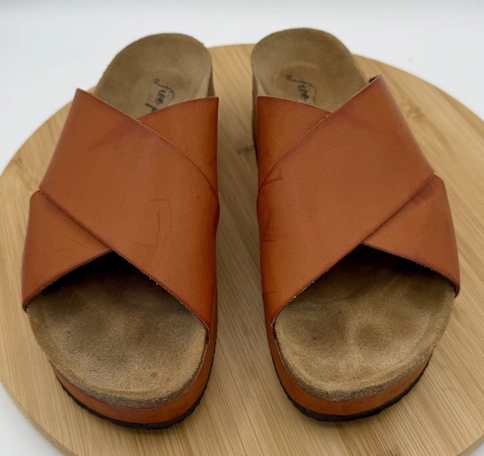 Sandalias Free People Sidelines plataforma plana marrón miel para mujer EU 37, US 7 Foto 4 de 4