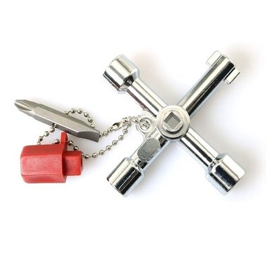 4 Way Cross Key Multi-Functional 4 in 1 Universal Utilities Key