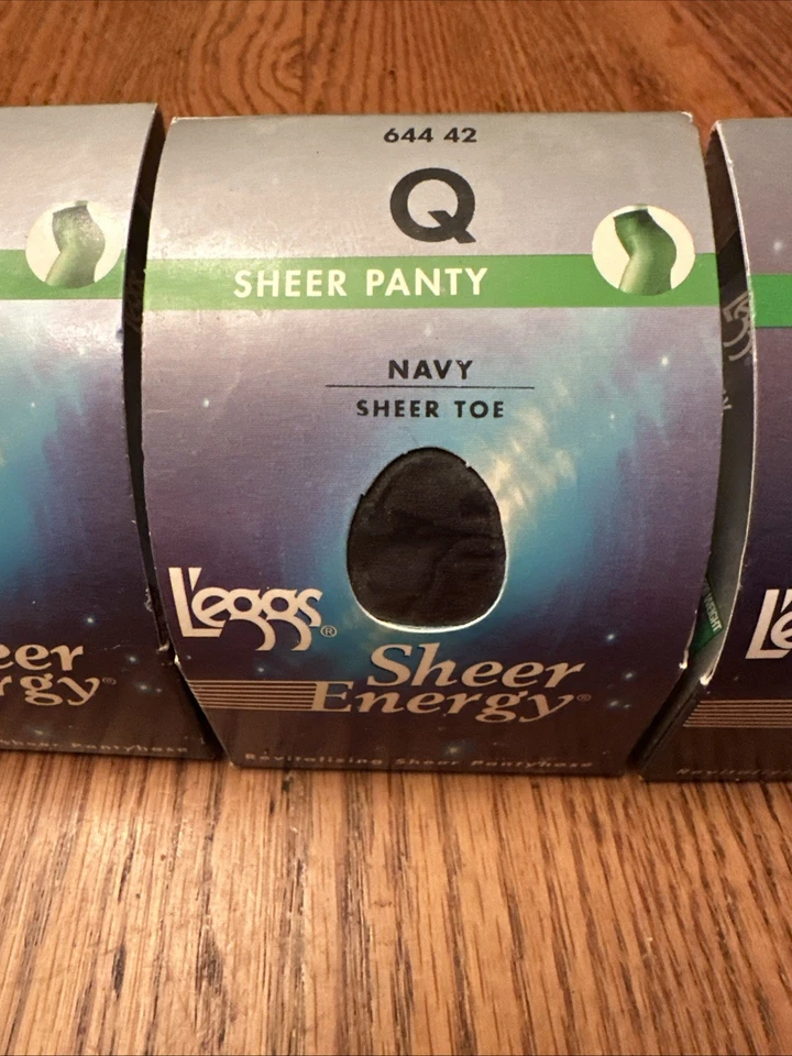 Pantimedias L’eggs Sheer Energy Queen 2 Azul Marino Puntera Transparente 1 Negro Jet Puntera Transparente Foto 3 de 4