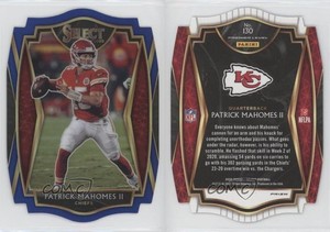 2020 Panini Select Premier Level Blue Prizm Die-Cut Patrick Mahomes II #130
