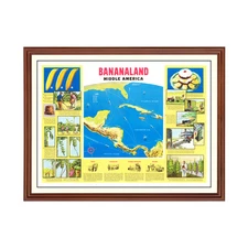 Old Map of Bananaland,  1958 - Vintage Bananaland  Art