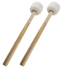 13.4 Inch Bass Drum Mallet Wool Felt Head AntiSlip Percussion Beige 2 PCS