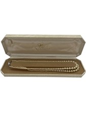 Lotus Fashion Pearl Necklace Triple Strand Boxed Vintage Jewellery
