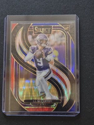 2024 Panini Select JJ McCarthy Premier Level Red & Blue Prizm