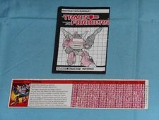 original G1 Transformers INFERNO INSTRUCTION BOOKLET manual + TECH SPEC lot