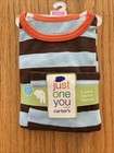 Carter's Just One You BOYS Brown Blue Striped Thermal Pajamas 3T NWT
