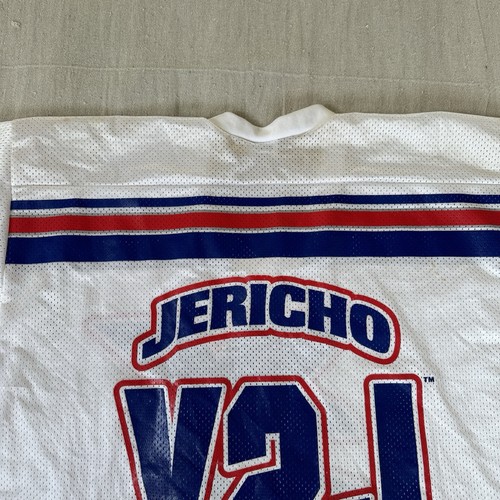 Vintage Chris Jericho WWF WWE White Hockey Jersey Y2J USA 90s 54 XXL Wrestling - Picture 22 of 24