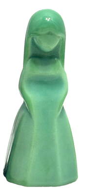 #ad Small Vintage Mosser Jenny Slag Glass Figures Jade Green $11.95