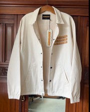 New with Tags Kerrang! Mega Metal Men's Cream Overshirt Utility Jacket. Size M. 