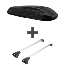 Dachbox Thule Pulse 2 XL + Dachträger Menabo Ariete für VW Golf Plus Typ 5M1/521