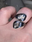 Sterling Silver Vintage Siam Niello Goddess Dancer Wrap Adjustable Ring