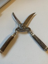 Collectible Justinus German Poultry Shears With Antler Handles