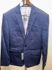 New Express Slim Fit "Photographer" Men's Blazer Suit Jacket Navy Blue 38R 228