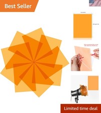 9-Piece Transparent Orange Gel Light Filters for Color Correction - 11.7x8.3in