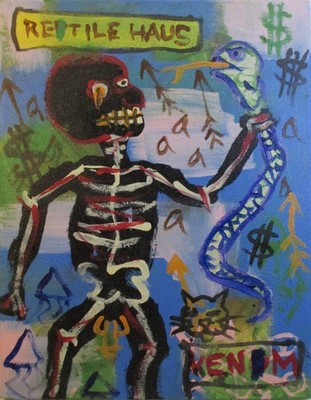Jean Michel Basquiat - Small Painting on Stretched Canvas - Neo-expressionism