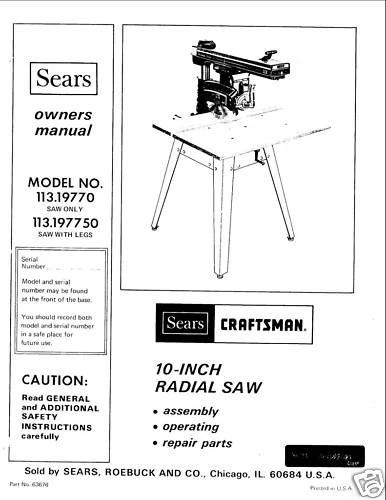 Sears sale radial saw
