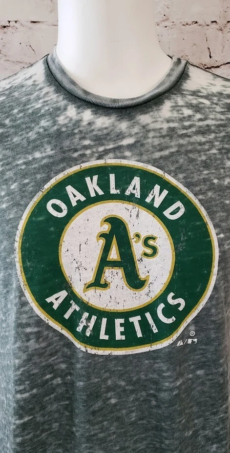NUEVO CON ETIQUETAS Majestic Threads MLB Oakland Athletics A’s Camisa Verde Blanca Hombres Mujeres L Foto 4 de 4