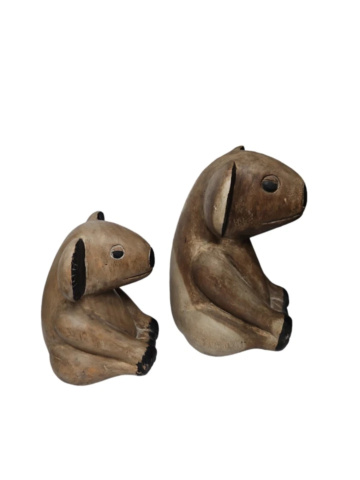 Carved Figural Wooden Koala Bears~Set of 2~Decorative Figurine~Door Stop~Cabin - Image 3 of 4