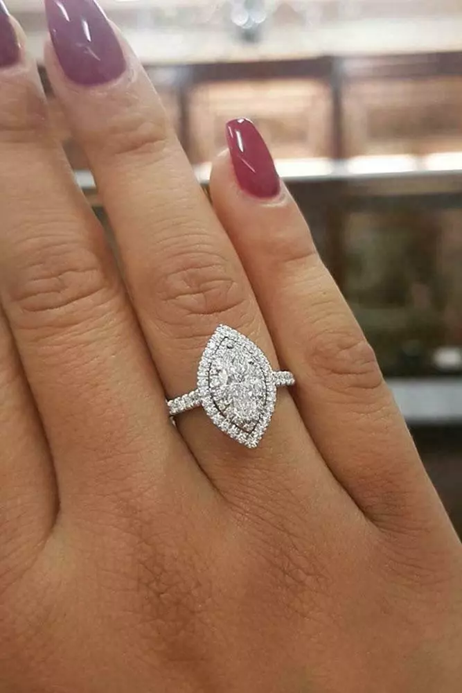 Double halo on sale marquise engagement ring