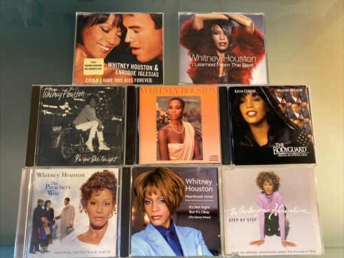 Whitney Houston LOT OF 8- 3 IMPORTS Bodyguard, Baby Tonight, Preachers Wife VG