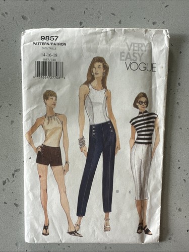 Vogue 9857 Shorts & Pants. Sz 14-16-18 Factory Folded C1998 - Picture 1 of 2