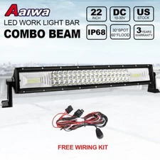 22inch  LED Light Bar Spot Flood Combo Kit For Jeep Offroad Boat Truck & Wiring