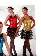 Tap Jazz Sequin Costume Dress Ballroom Salsa ruffled skirt Sheer Ladies small