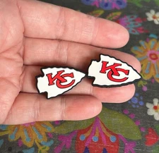 2 Piece KANSAS CITY Football Team Silicone Focal Beads DIY Jewelry Beadable Pens