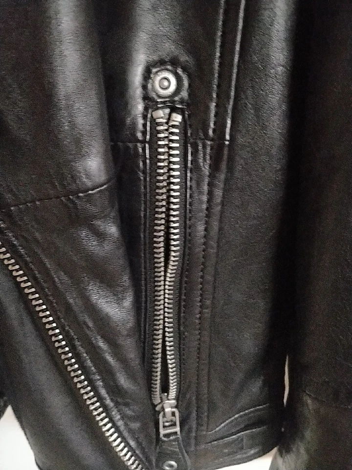 Gipsy Mauritius Mens Biker Lamb Eco Gavi Veg Black Leather Jacket Medium Slimfit - Image 4 of 4