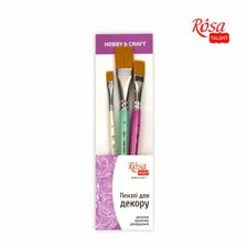 Rosa Studio Paint Brush Set N1 - FOR DECOR. flat synthetic. 3 pieces (N6,16,2...