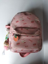 Kawaii Strawberry Milk Mini Pink Backpack with Charm key-chain