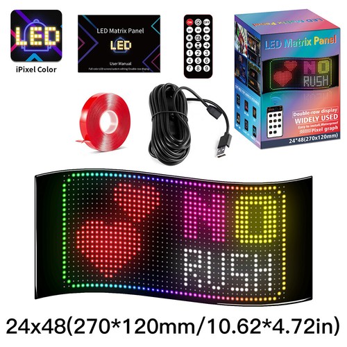 APP Programmable Car LED Sign Moving Scrolling Message Display Board Screen RGB - Picture 5 of 22