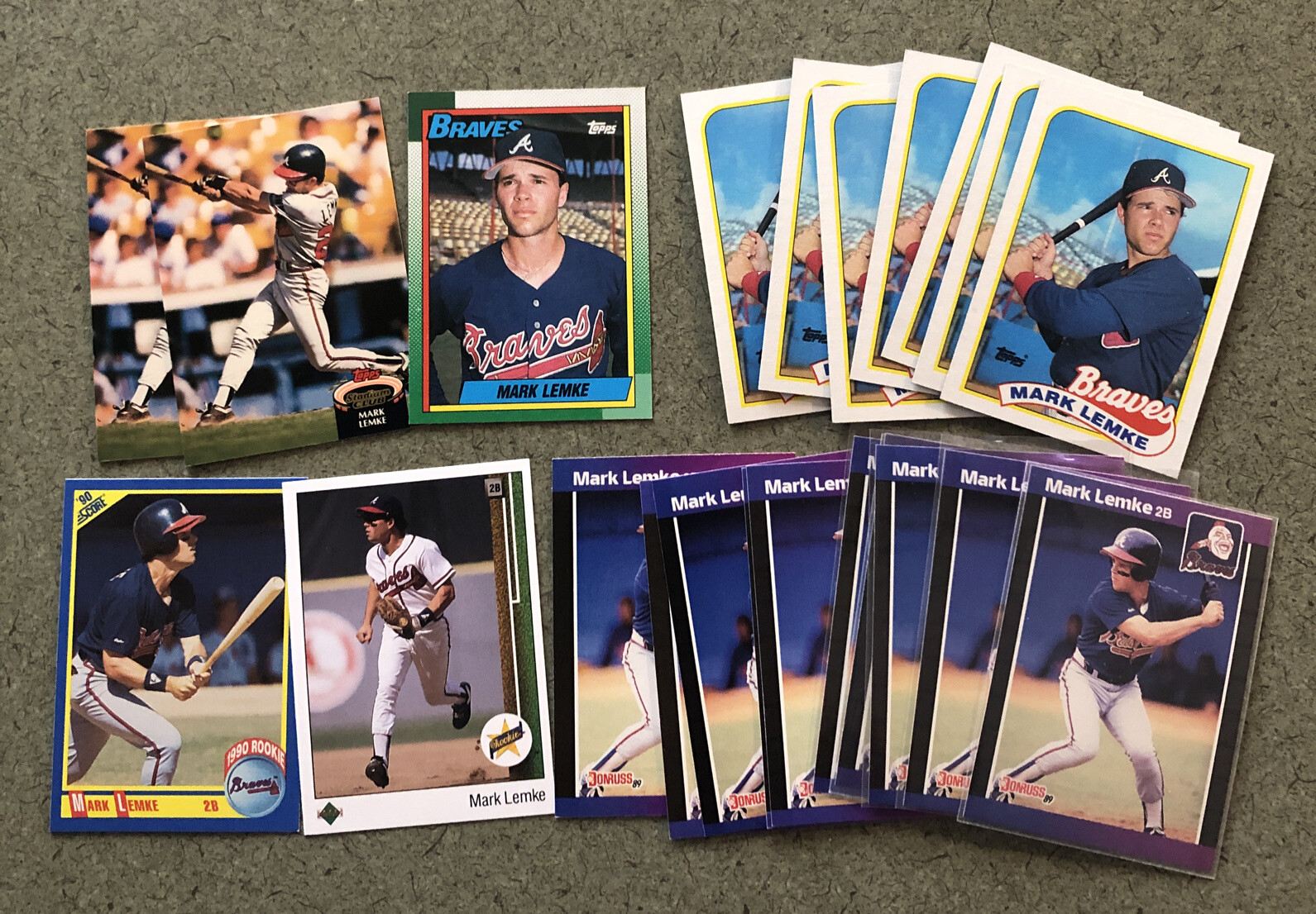 MARK LEMKE 1989 TOPPS FLEER DONRUSS UD ATLANTA BRAVES 22X ROOKIE RC LOT