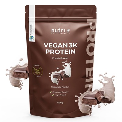 Veganes Protein Pulver 1000g - Eiweiß Shake Vegan - Nutri+ Proteinpulver Beutel