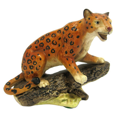 Vintage Jaguar Ceramic Figurine Statue 5'' Japan Leopard Cougar Panther Cat MCM
