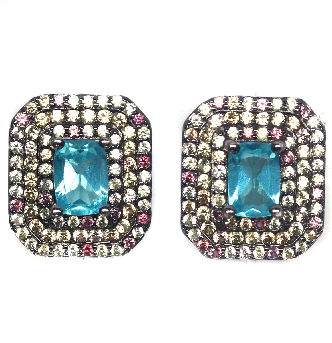 Neon store blue earrings