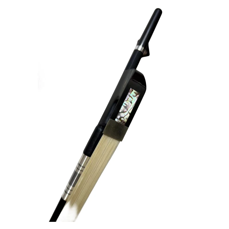 1PCs Black Carbon Fiber Germany Style Double Bass bow 4/4,Copper Mounted - Image 4 of 4