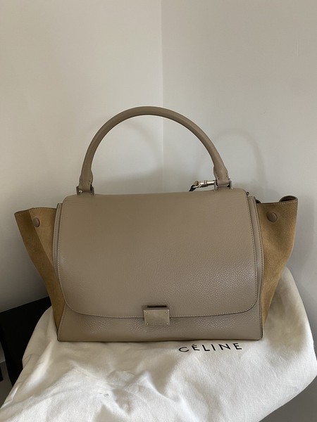 Celine Trapeze Bag Taupe Leather