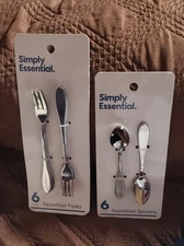 Simply Essential 12 Piece Spoon and Fork Set for Dessert, Appetizer Bridal Gift