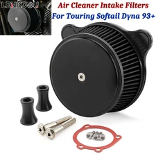 Black CNC Air Cleaner Intake Filters For Harley Touring Softail Dyna Road Glide