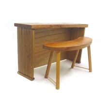 1:18 Diorama Wooden Bar Counter Model Set Garage Workshop Furniture Accessories