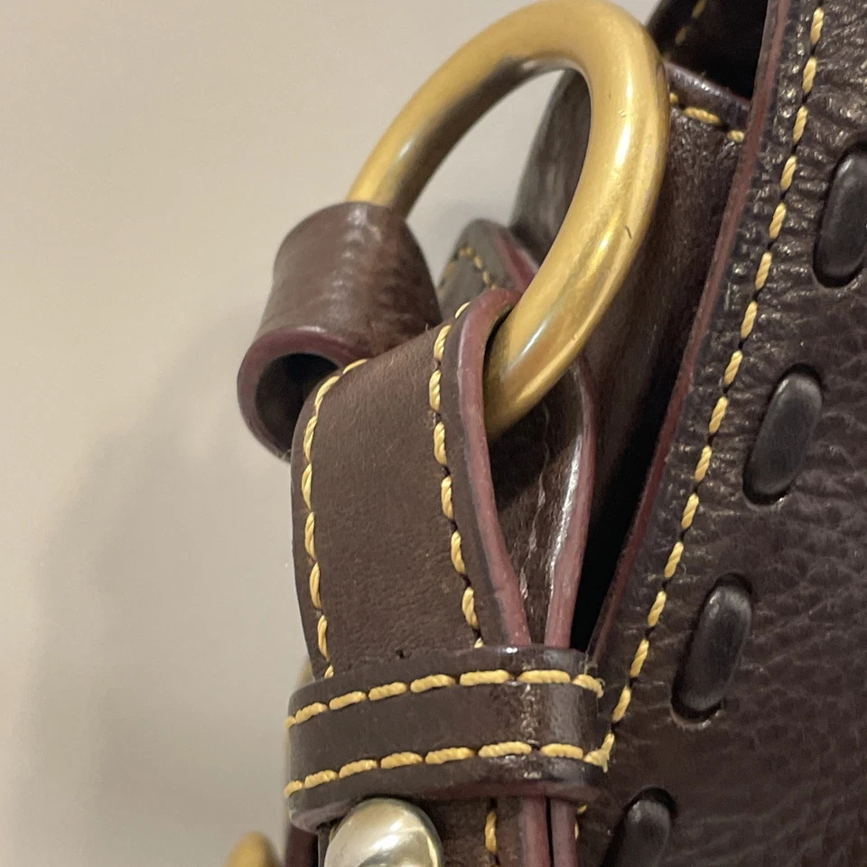 DOONEY & BOURKE Florentine Flap Saddle Bag Crossbody Dark Brown - Image 4 of 4