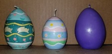 Easter Egg Candles Lot of 3 From 2.75" to 3.5" High