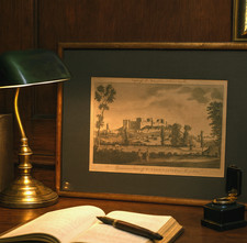 Antique Georgian Engraving of Ludlow Castle Nicely Framed 1770s Shropshire