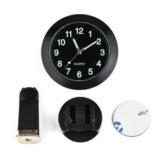 Chrom Metall Auto Kfz Entl&uuml;ftungsclip Klebeuhr Runde Leuchtende Innenuhr 45mm