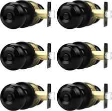 Probrico Black Door Knobs for Bedroom Bathroom, Interior Privacy, 