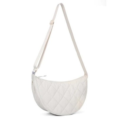 Women Half Moon Belt Bag Solid Color Crossbody Waist Bag Large Capacity