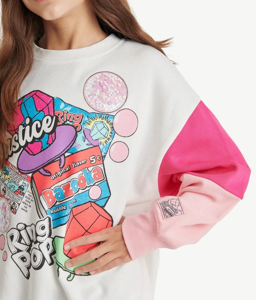 Justice Girls Ring Pop/Bazooka Collab Crew Silver Fern Size S (7/8) - Image 3 of 4