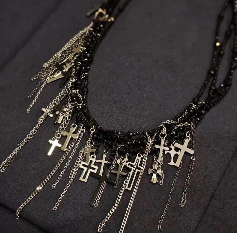Gothic If Six Was Nine Styled Cross Layered Necklace (NOT ACTUALLY IF6W9)