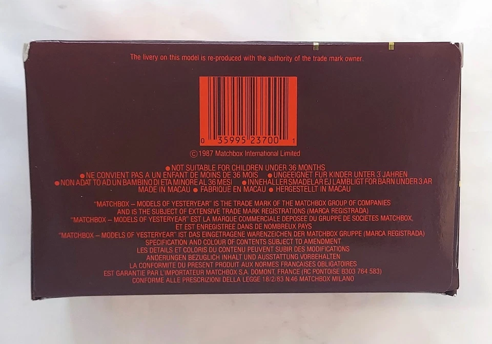 1987 Matchbox Models of Yesteryear 1923 Scania-Vabis Post Bus Y16 1:43 Scale - Image 3 of 3